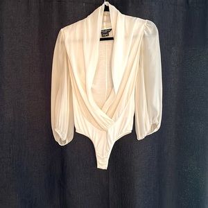 Sheer open front Marciano bodysuit.